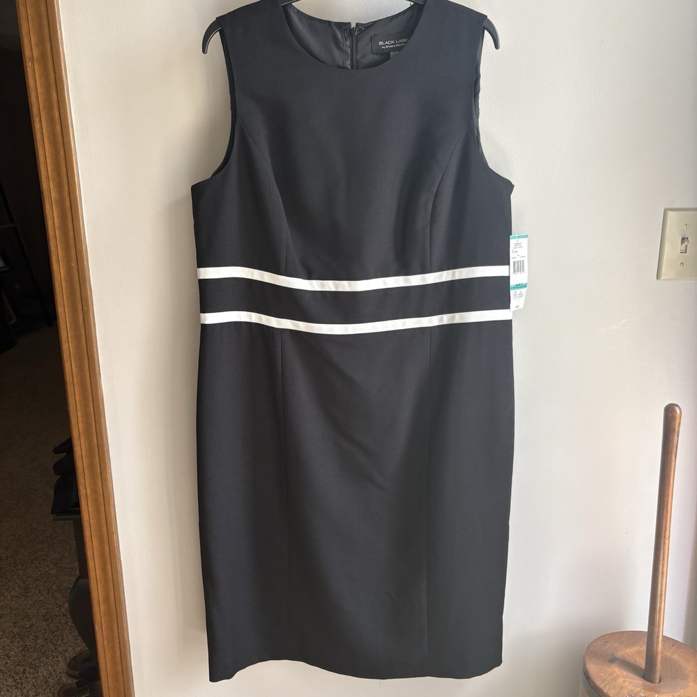 Black Label by Evan Picone Black Sleeveless Dress Size 16 NWT